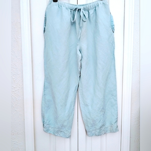 NWOT Blue "Linen Like" Drawstring Pants - Picture 3 of 9